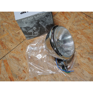 Bates Custom Chopper Chrom H4 Hauptscheinwerfer 5 3/4 Lampe 155mm E-gepr&uuml;ft