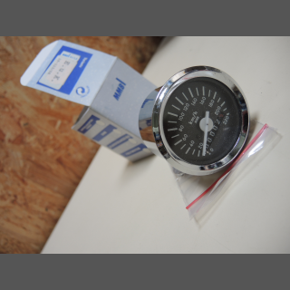 Mechanischer MMB Tacho 60mm Geh&auml;use Chrom Ziffernblatt schwarz, 220 km/h