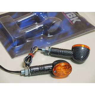 Halogen Mini Blinker Micro Flash  Carbon Look E - gepr&uuml;ft Paarpreis