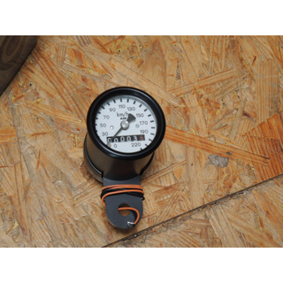 Mechanischer MMB Tacho 48mm Gehäuse schwarz,Ziffernblatt...
