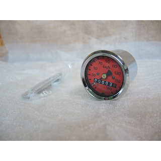 Mechanischer MMB Tacho 48 mm Gehäuse Chrom Ziffernblatt...