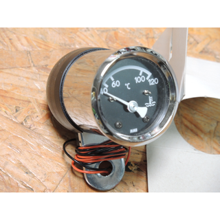 MMB Temperaturanzeige Wasser 48mm Geh&auml;use Chrom,Ziffernblatt schwarz