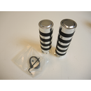 Alu Griffe 1 Zoll chrom schwarz Rubber Design f&uuml;r Harley Davidson