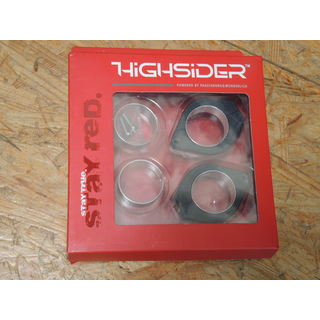 Highsider Alu CNC Standrohrschellen schwarz 35 - 37 mm Art. 207-402