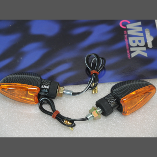 Blinker Arrow Miniblinker 12 V  21 Watt kurzer Arm Carbon Look 2 St&uuml;ck e gepr&uuml;ft